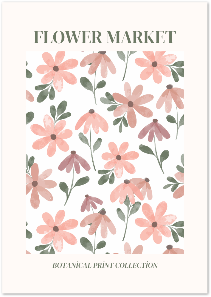 Posterux© | Flower Market Poster – Soft Botanical Print Wall Art
