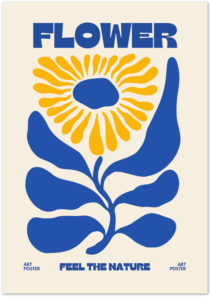 Posterux© | Bold Flower Poster – Feel the Nature Retro Wall Art