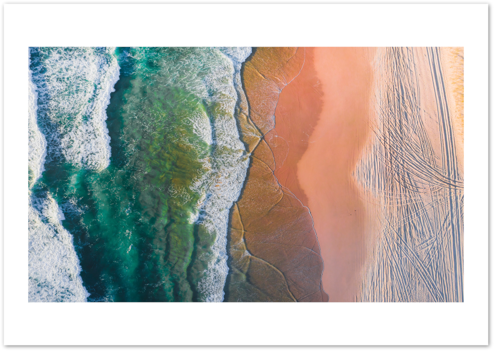Posterux© | Aerial Beach Poster – Coastal Minimal Ocean Landscape Print
