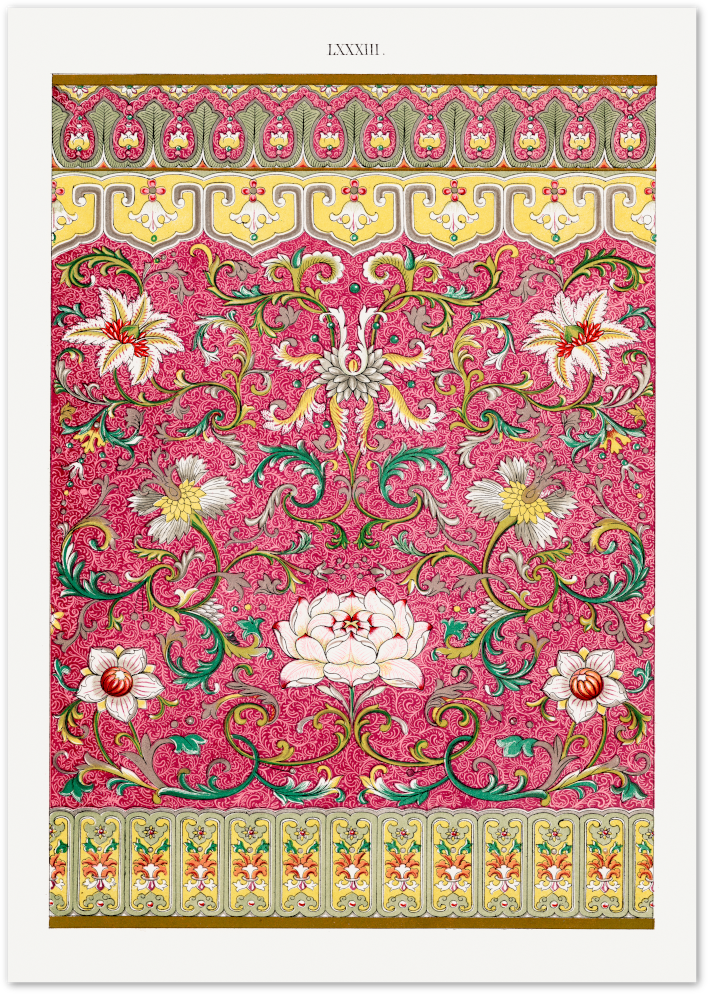 Posterux© | Vintage Botanical Motif Poster – Ornamental Floral Art