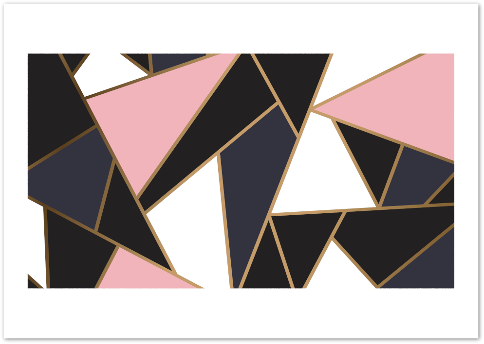Posterux© | Geometric Blush Poster – Abstract Modern Wall Art