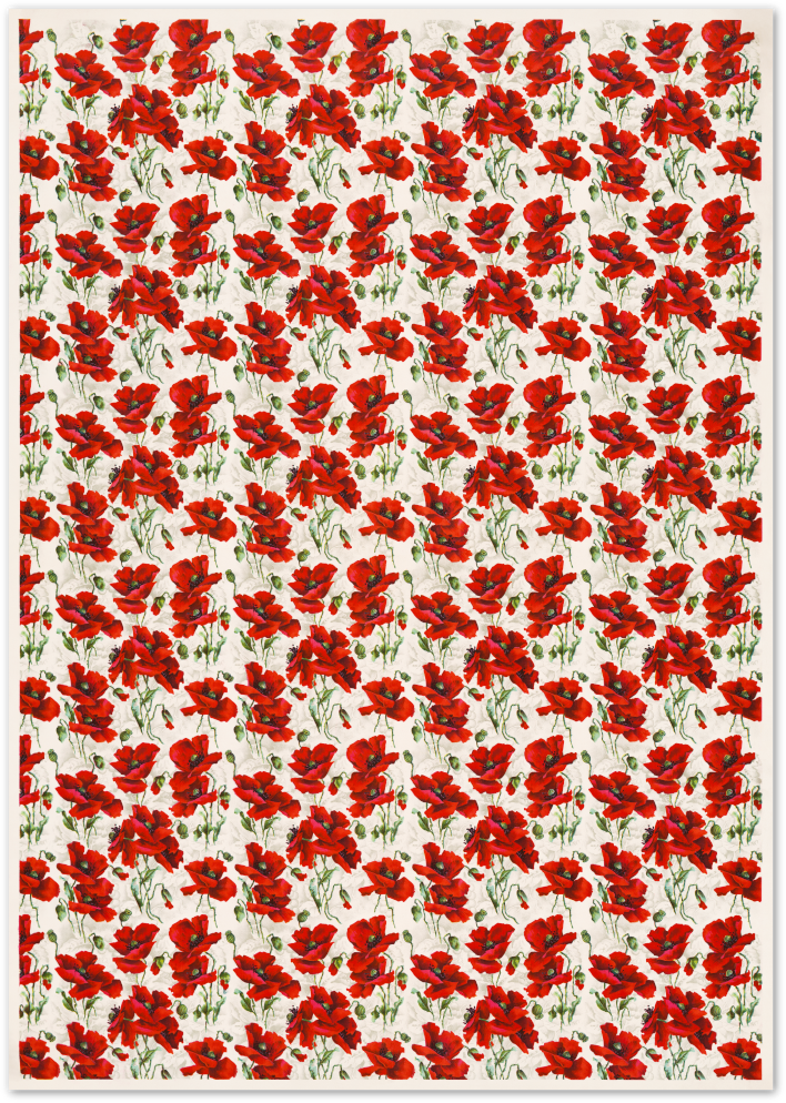 Posterux© | Poppy Fields Poster – Botanical Floral Repetition Art