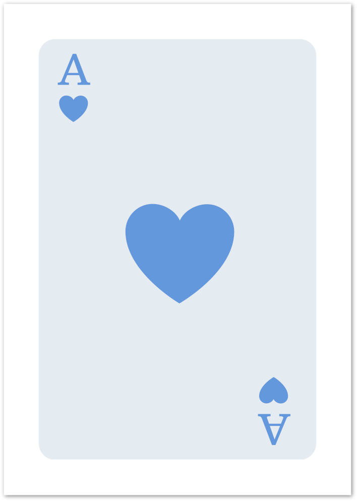 Posterux© | Ace of Hearts Poster – Minimalist Playing Card Art