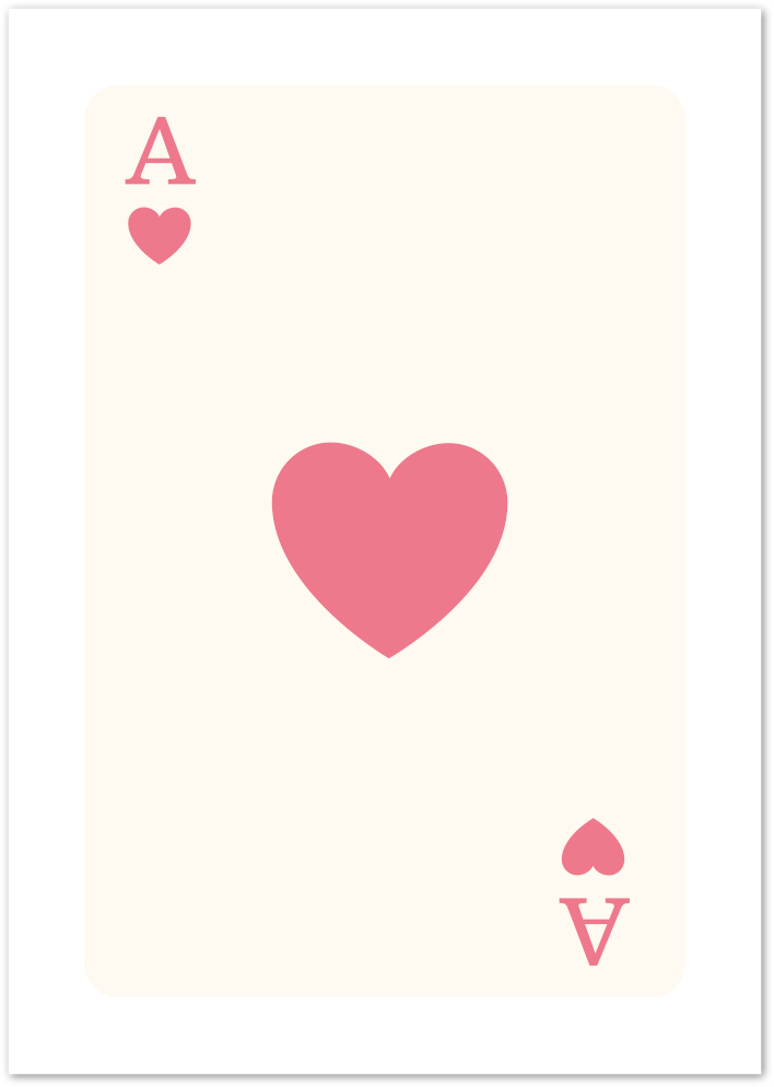 Posterux© | Red Ace of Hearts Poster – Vintage Card Symbol Wall Art