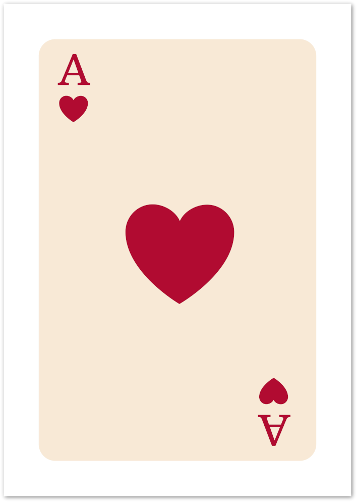 Posterux© | Red Ace of Hearts Poster – Vintage Card Symbol Wall Art
