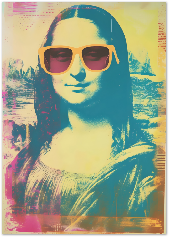 Posterux© | Cool Mona Poster – Neon Pop Art Reimagination