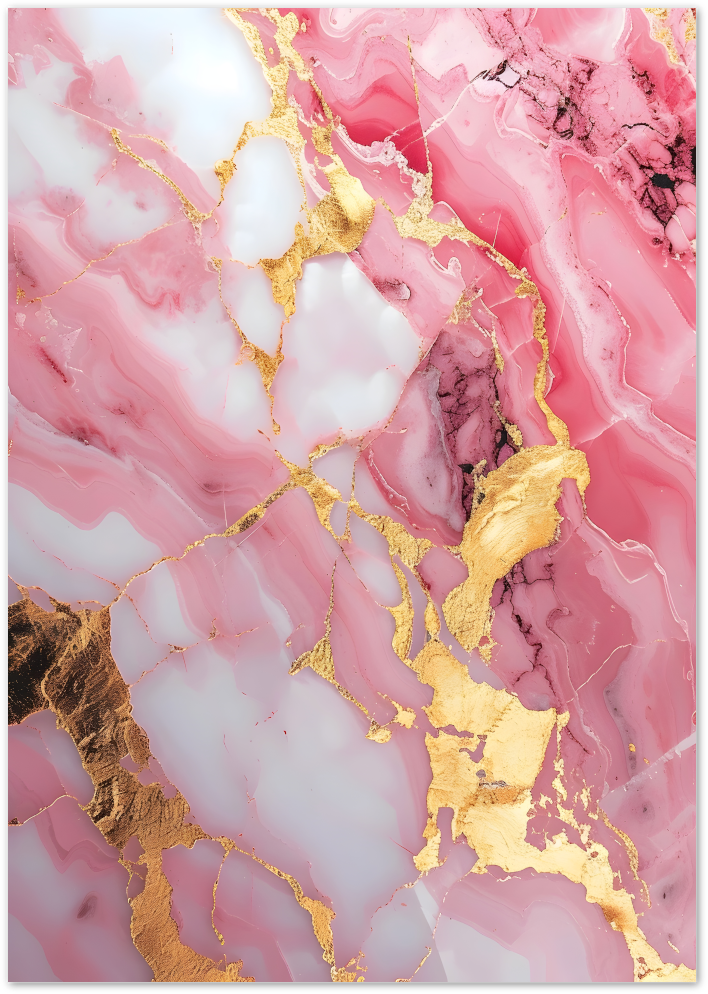 Posterux© | Pink Marble Luxe Poster – Glamorous Stone Texture Art