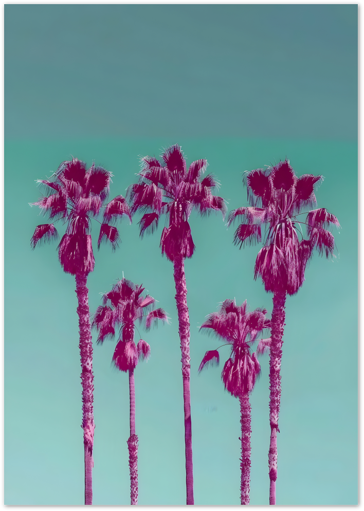 Posterux© | Palm Pop Poster – Colorful California Palm Tree Print