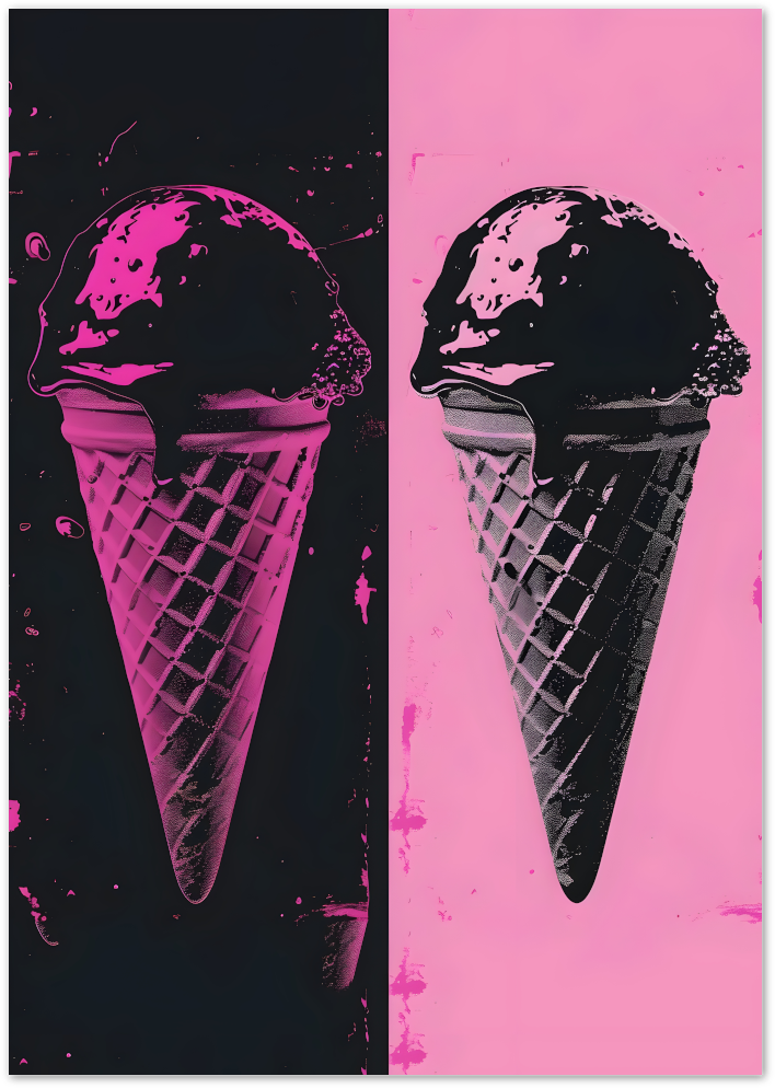 Posterux© | Ice Cream Mirror Poster – Pop Art Style Dessert Print