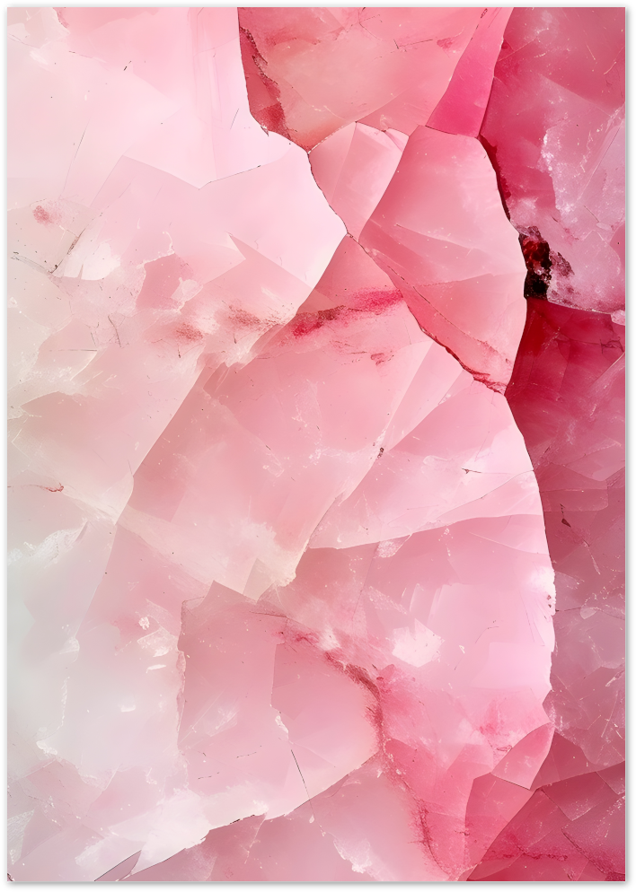 Posterux© | Pink Quartz Crystal Poster – Dreamy Natural Stone Print