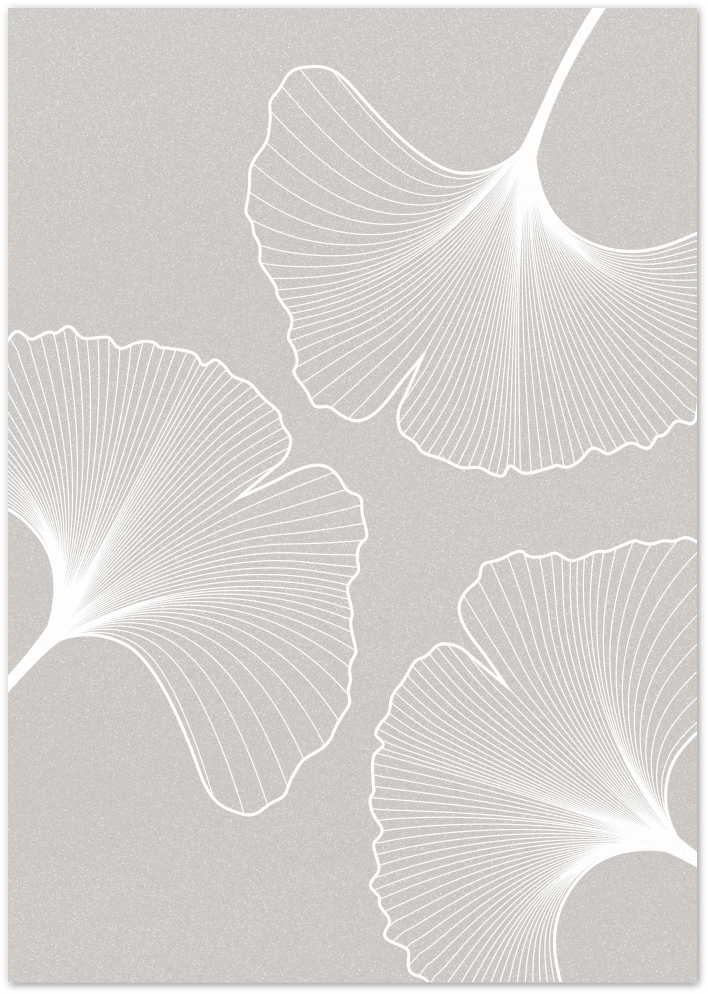 Posterux© | Ginkgo Leaf Elegance – Nature-Inspired Botanical Print