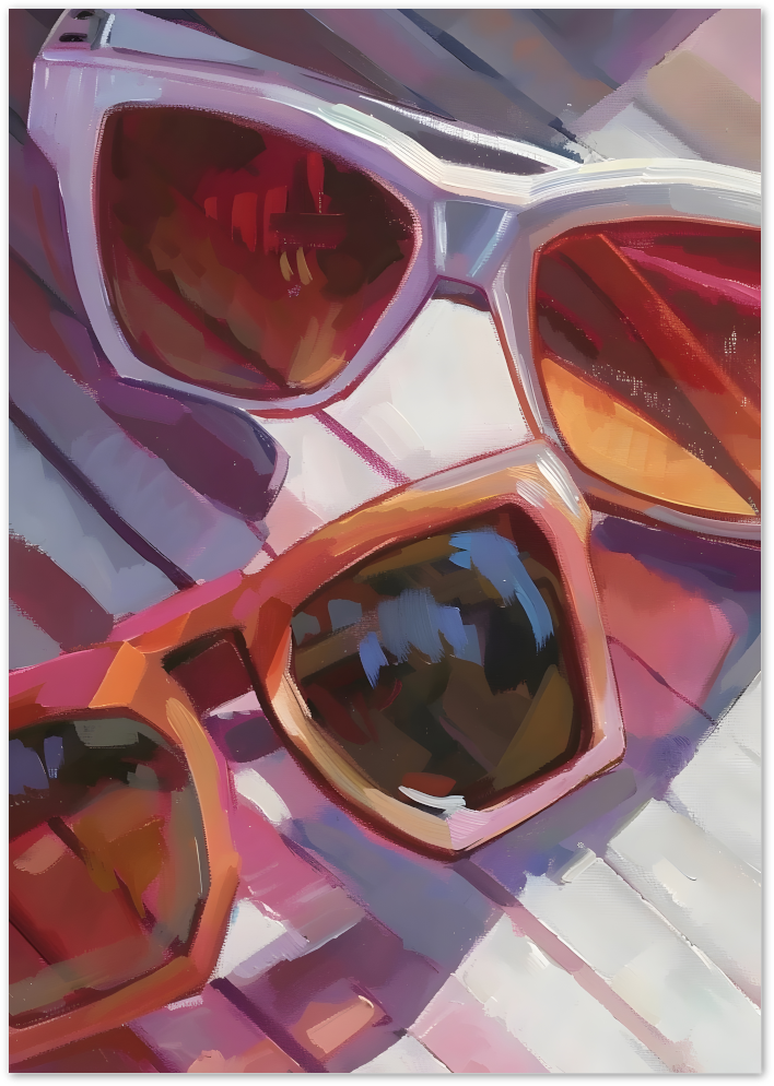 Posterux© | Shades of Summer Poster – Colorful Sunglasses Art