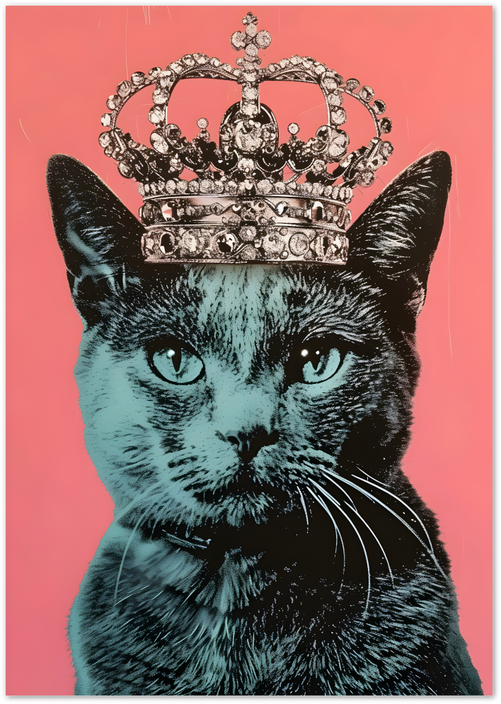 Posterux© | Crowned Cat Poster – Pop Art Royalty Print
