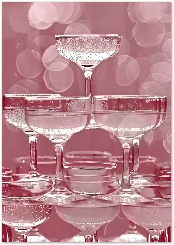 Posterux© | Pink Champagne Gallery Wall – Set of 4 Posters