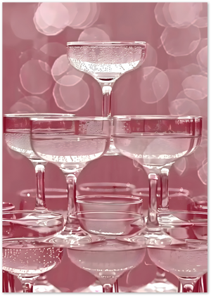 Posterux© | Pink Champagne Gallery Wall – Set of 4 Posters