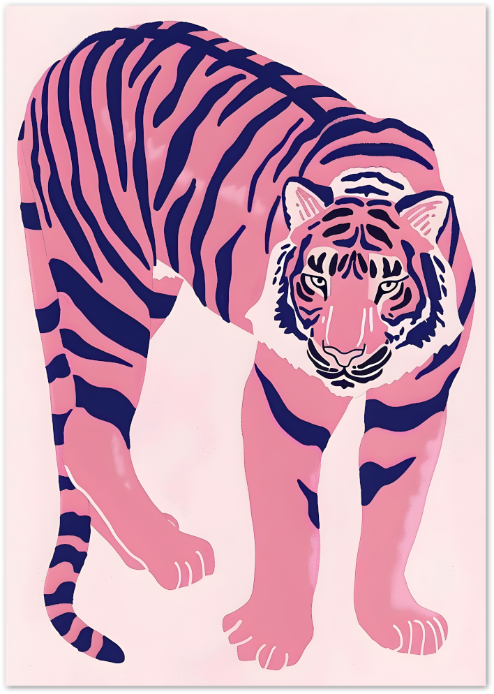 Posterux© | Pink Tiger Poster – Graphic Jungle Cat Art
