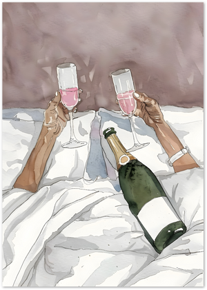 Posterux© | Pink Champagne Gallery Wall – Set of 4 Posters