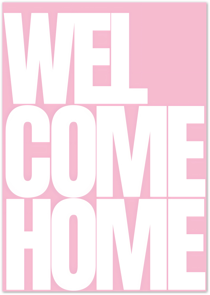 Posterux© | Welcome Home Poster – Bold Typographic Art