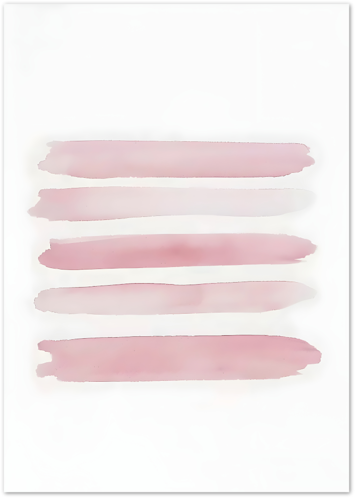 Posterux© | Pink Lines Poster – Soft Horizontal Watercolor Stripes