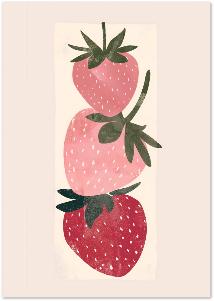 Posterux© | Strawberry Stack Poster – Playful Kitchen Art Print