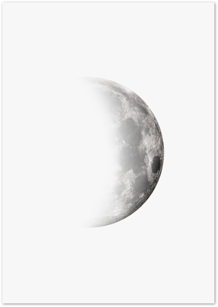 Posterux© | Crescent Moon Fade – Celestial Art Print