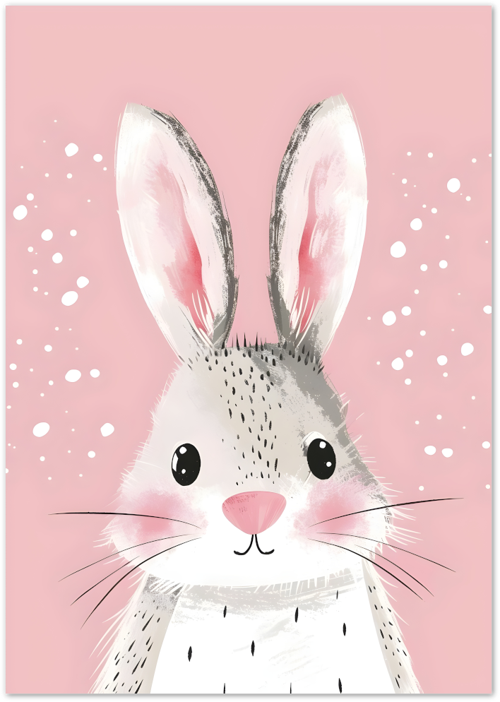 Posterux© | Bunny Blush Poster – Cute Pink Animal Art