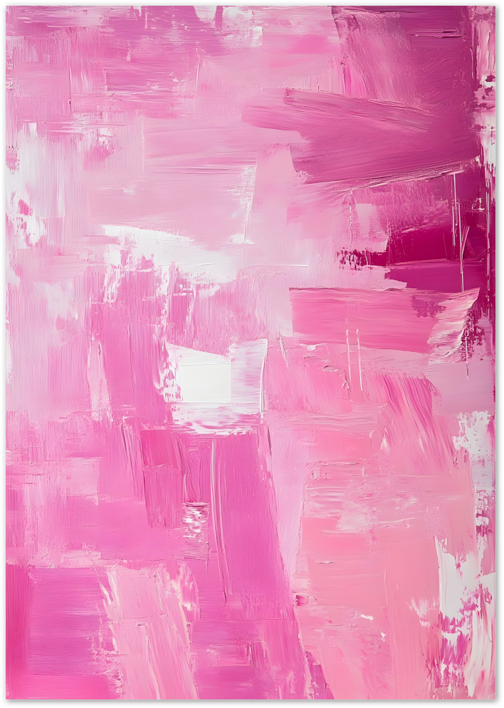 Posterux© | Blush Brushstrokes Poster – Expressive Pink Abstraction