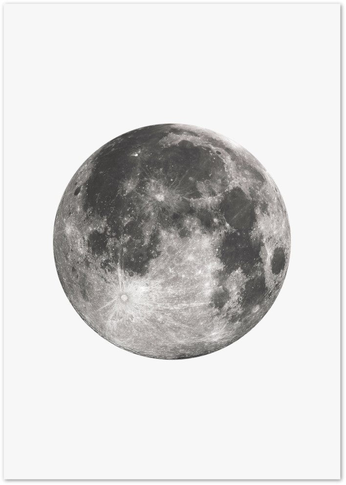 Posterux© | Full Moon Glow – Lunar Minimalist Poster