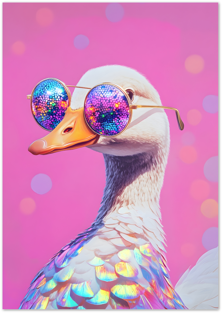 Posterux© | Disco Duck Poster – Retro Glam Vibes
