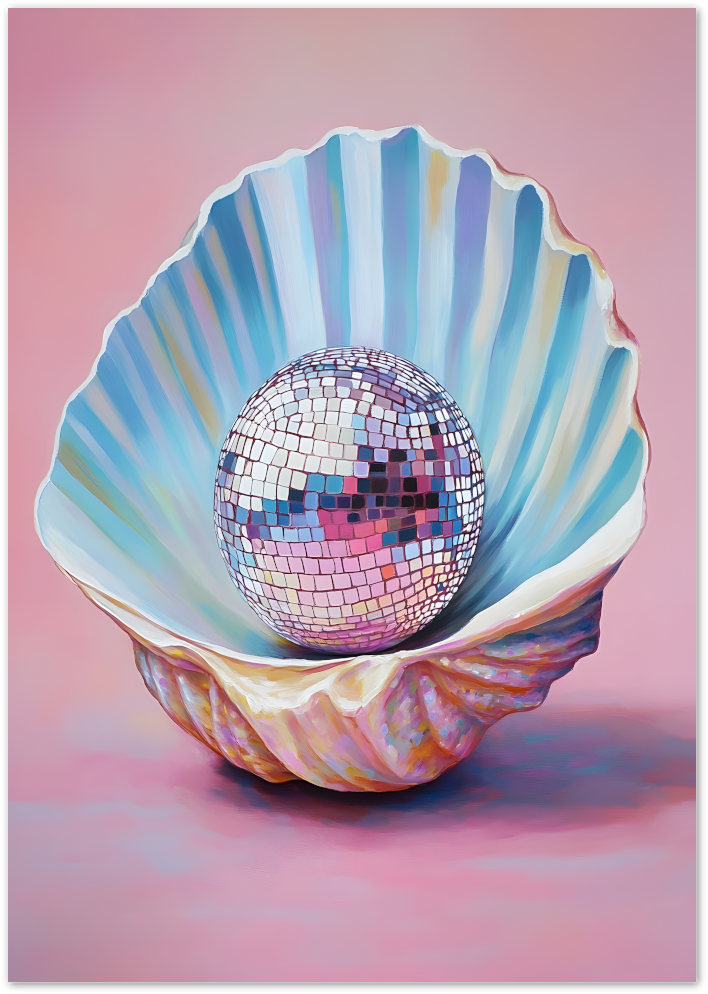 Posterux© | Disco Shell – Pastel Glamour Art Print