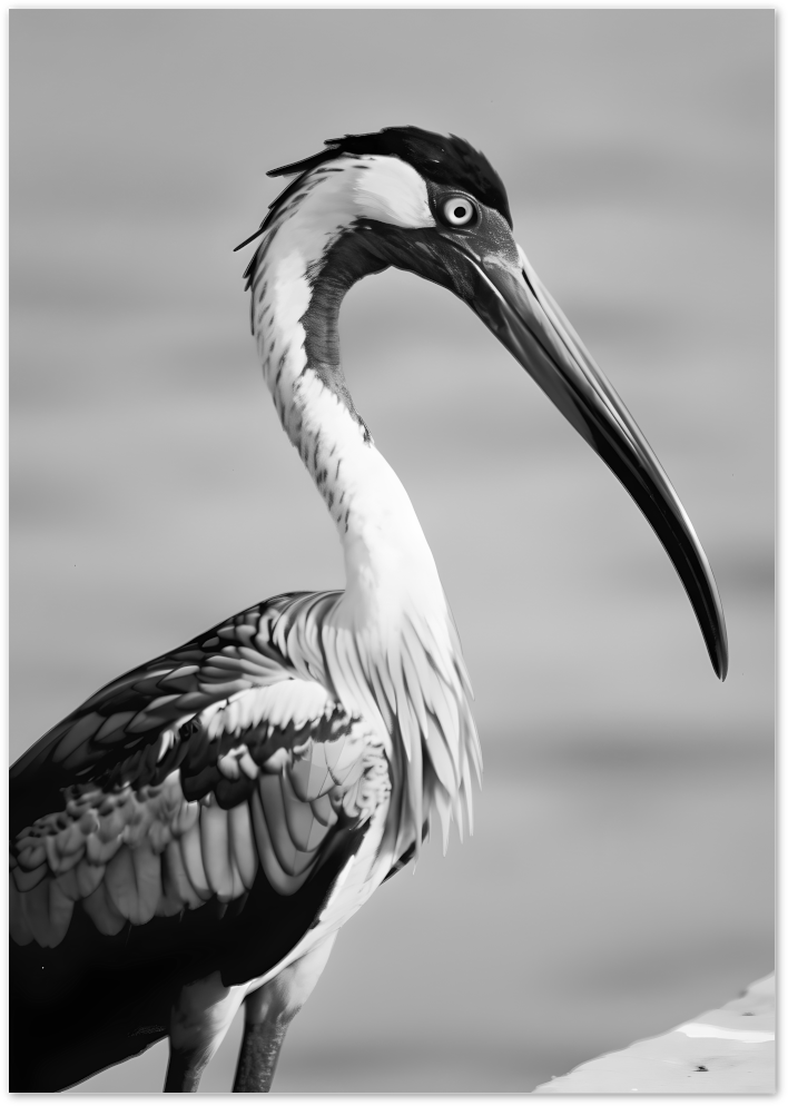 Posterux© | Stylish Heron – Elegant Black and White Poster