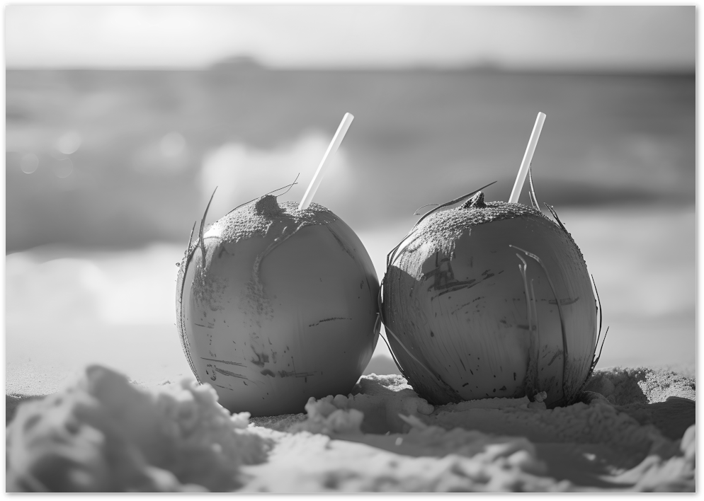 Posterux© | Coconut Duo – Beach Day Minimalism