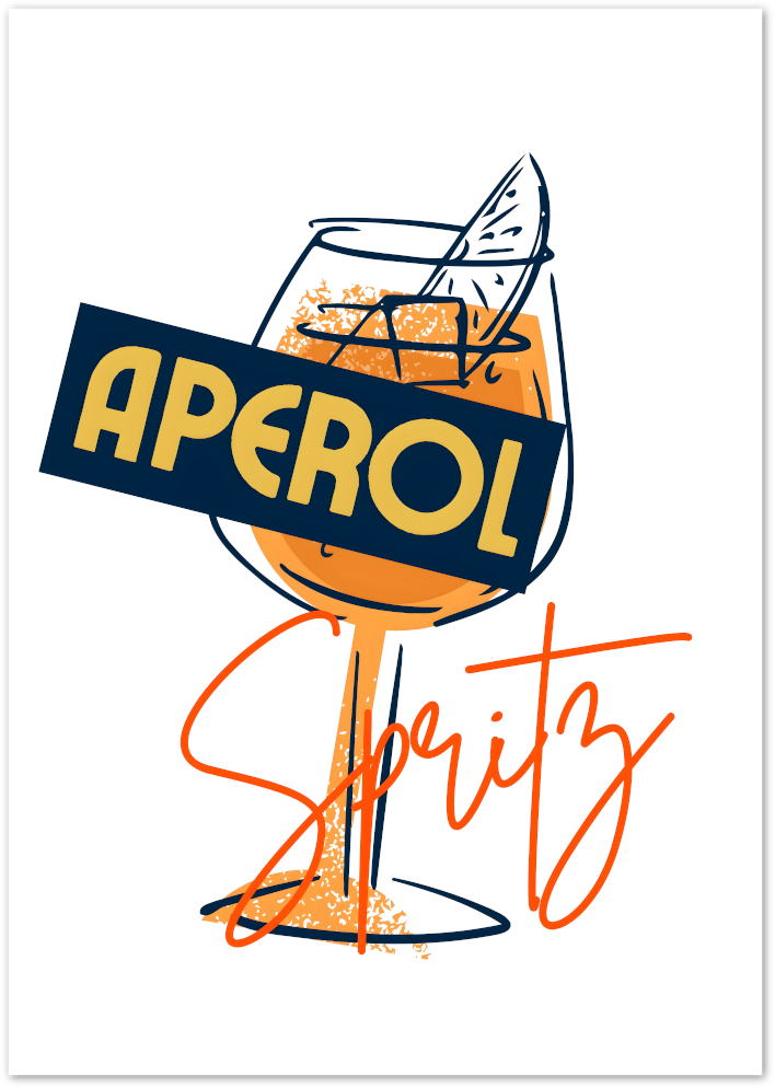 Posterux© | Aperol Spritz Glass – Graphic Cocktail Vibes