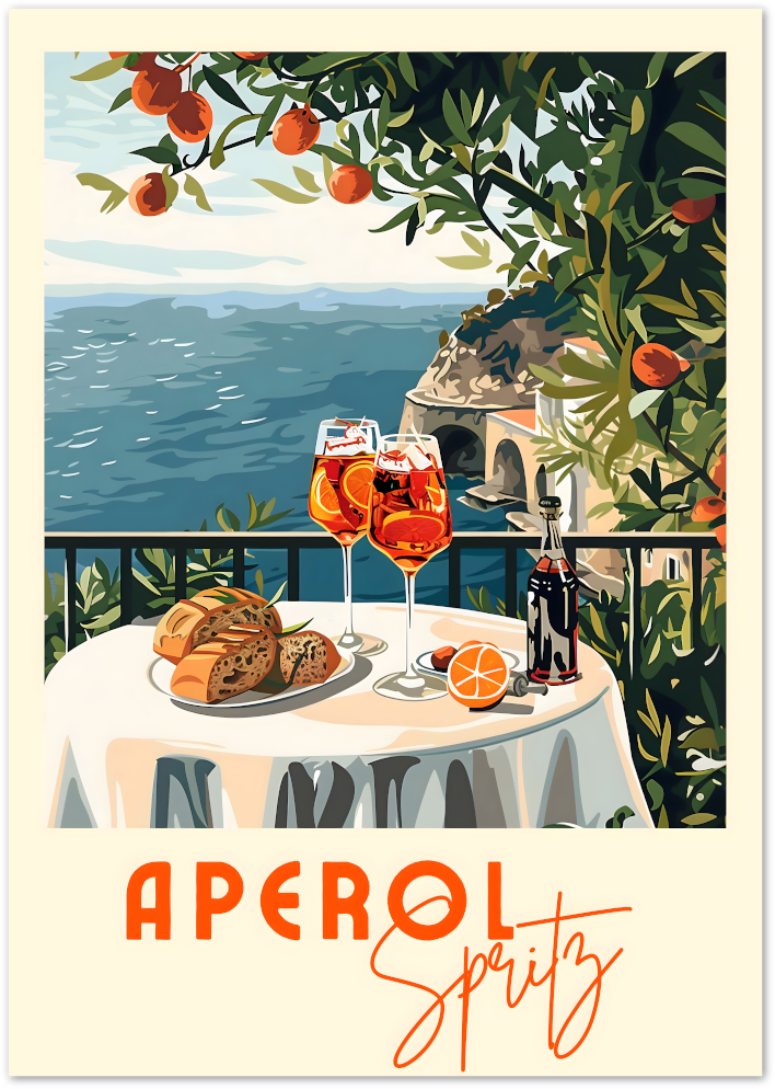Posterux© | Aperitivo by the Sea – Amalfi Coast Aperol Poster