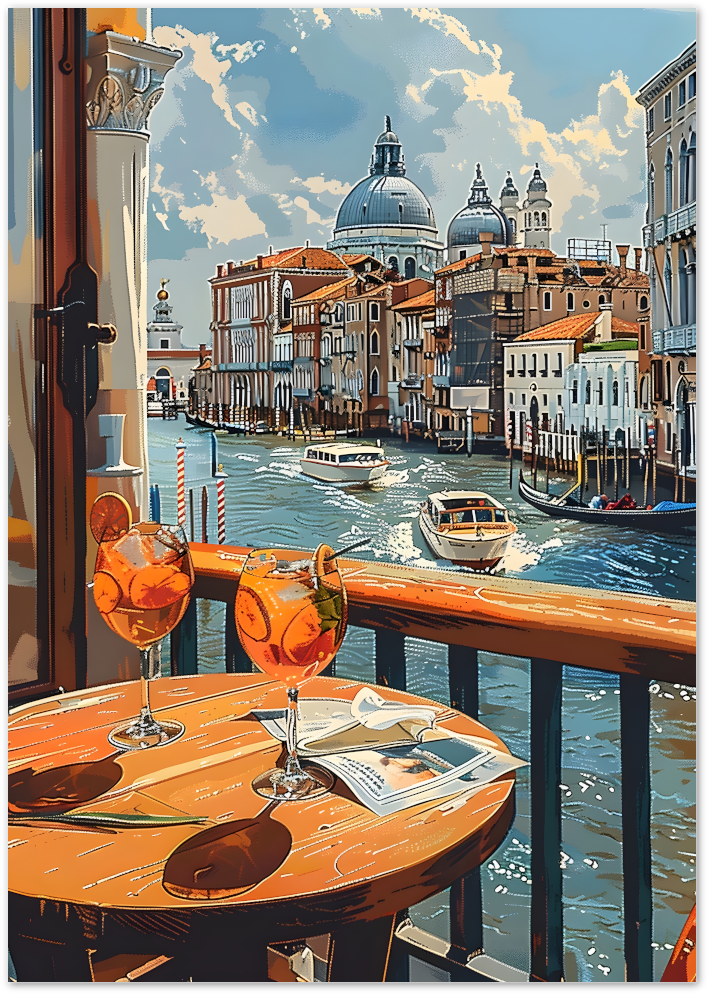 Posterux© | Spritz with a View – Venice Balcony Poster
