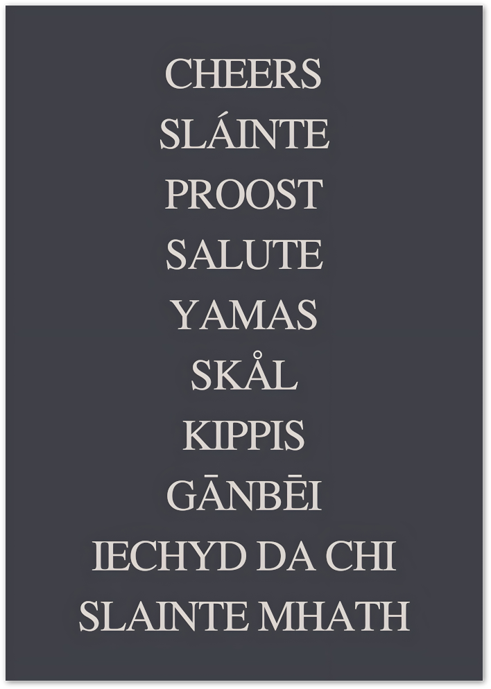 Posterux© | Cheers Typography Poster – Toast Around the World