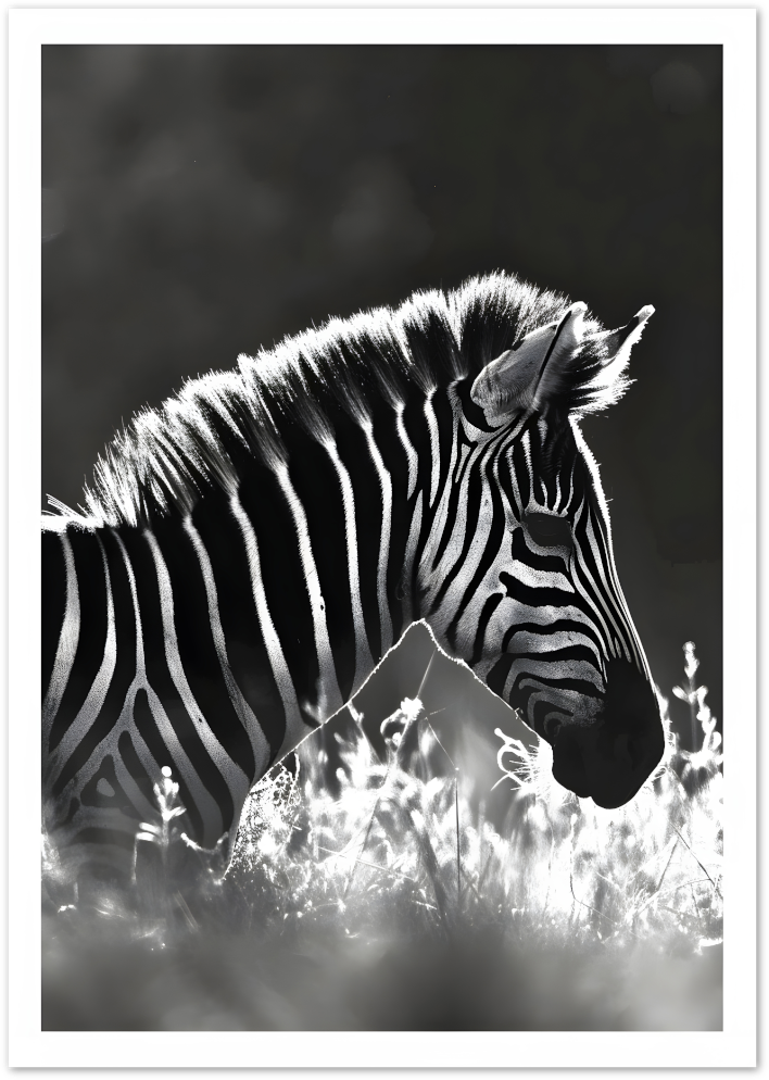 Posterux© | Zebra in the Wild Poster – Sunlit Safari Moment