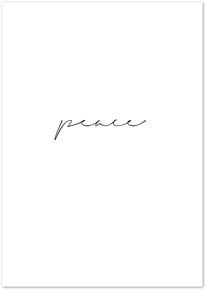 Posterux© | Peace – Minimalist Handwritten Poster