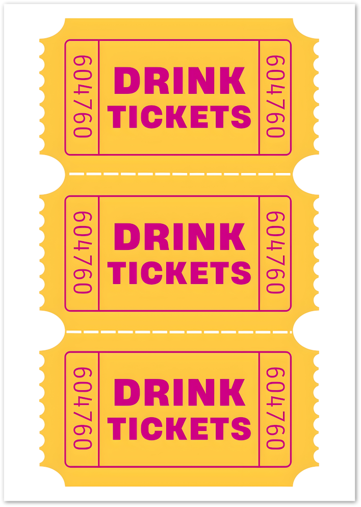 Posterux© | Drink Tickets Poster – Bold Pop Art Bar Print