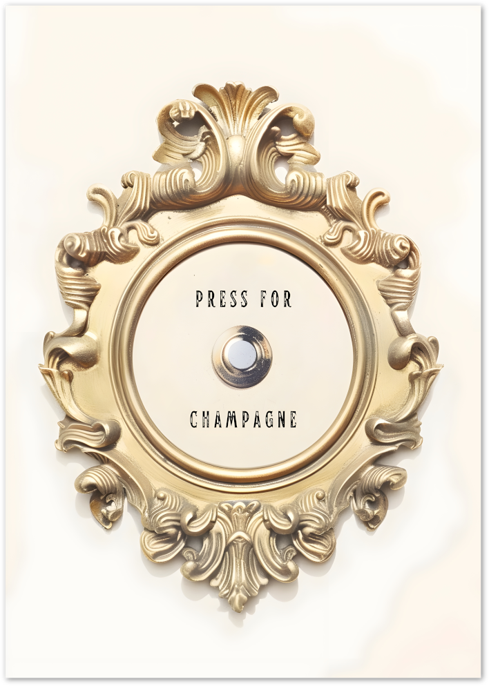 Posterux© | Champagne Bell Poster – Luxe Bar Wall Art