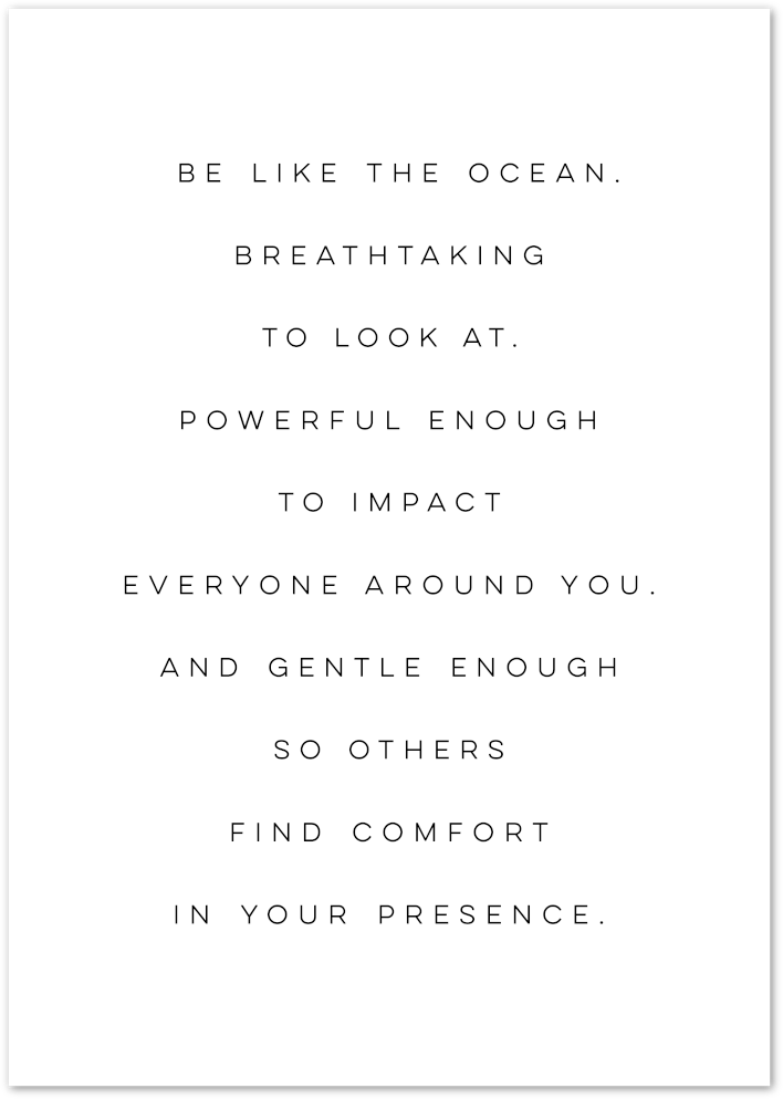Posterux© | Be Like the Ocean – Inspirational Typography Poster