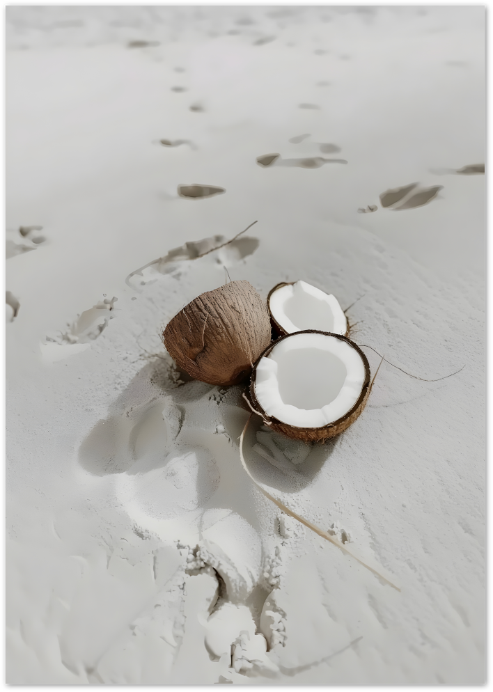 Posterux© | Coconut Beach Poster – Minimal Coastal Print