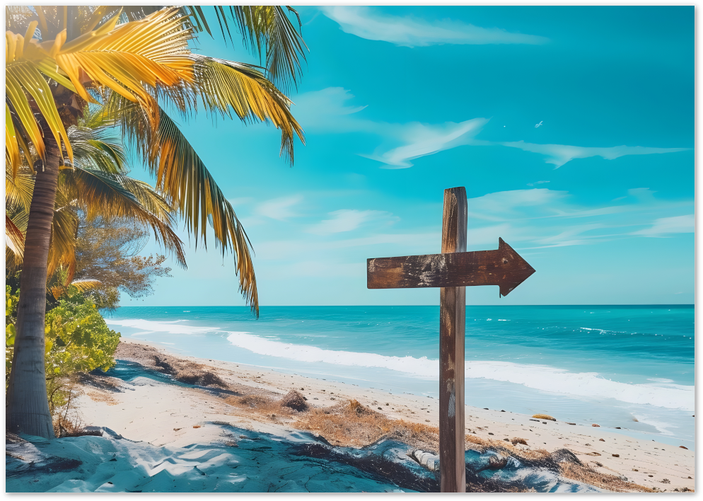 Posterux© | Beach Arrow Poster – Tropical Escape Art