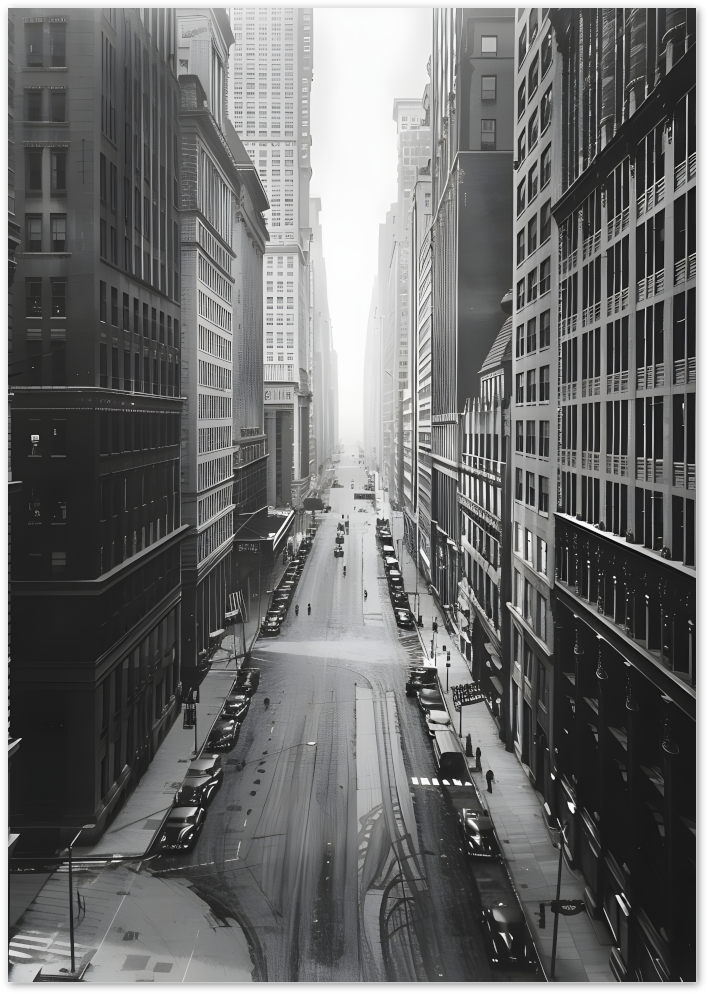 Posterux© | City Canyon Poster – Black & White Urban Photography