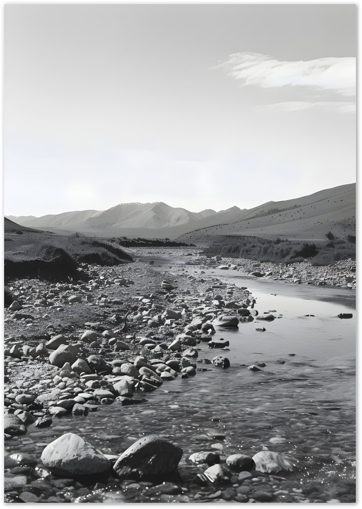 Posterux© | Mountain River Poster – Serene Nature Photography