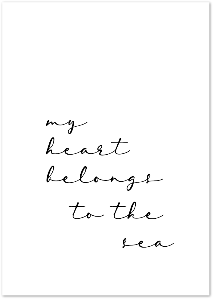 Posterux© | My Heart Belongs to the Sea – Coastal Quote Poster