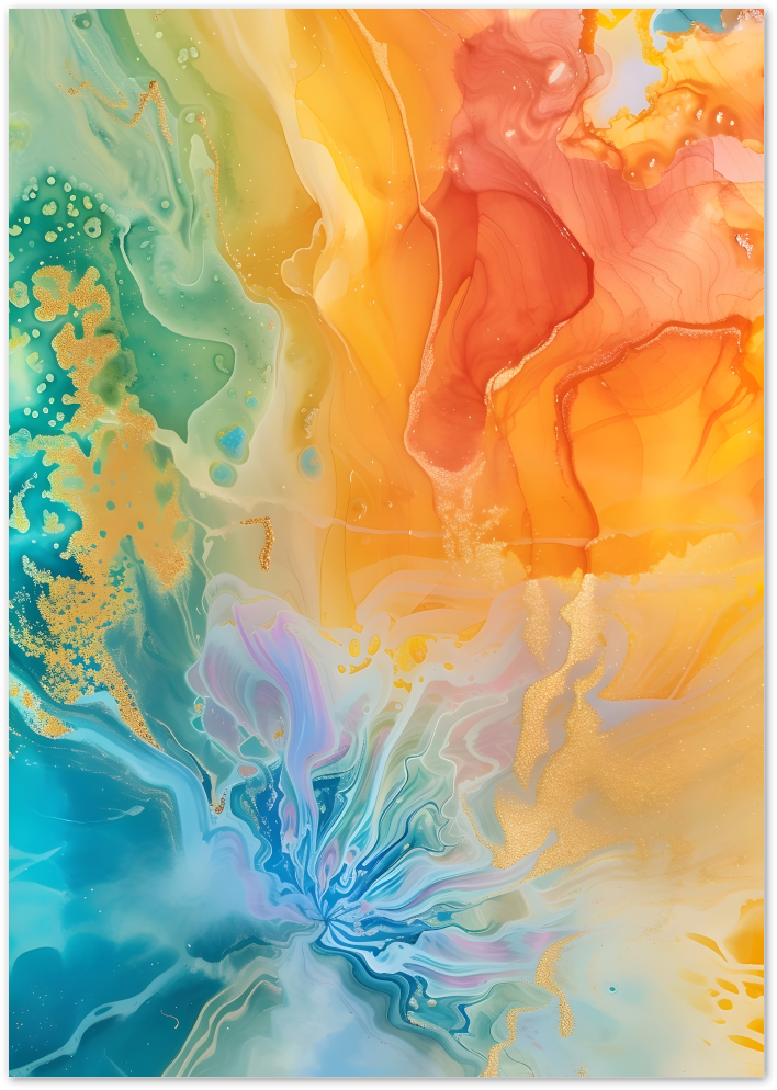 Posterux© | Ocean Bloom Poster – Abstract Color Explosion