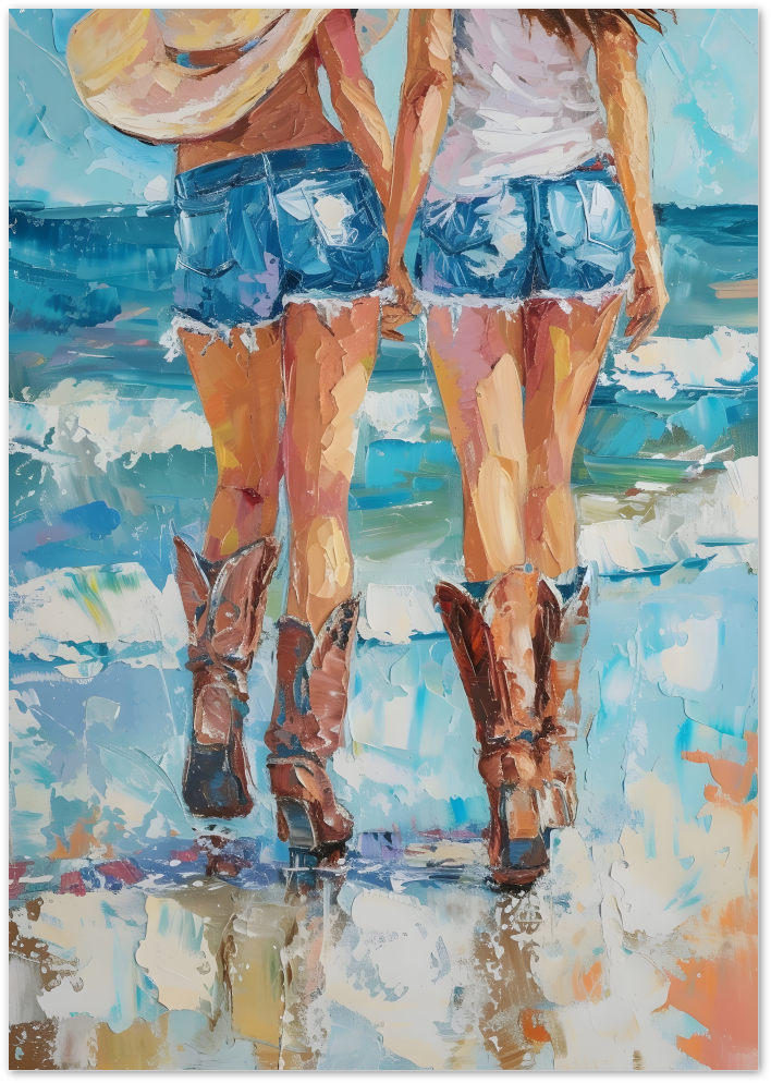Posterux© | Beach Girls Poster – Coastal Western Style