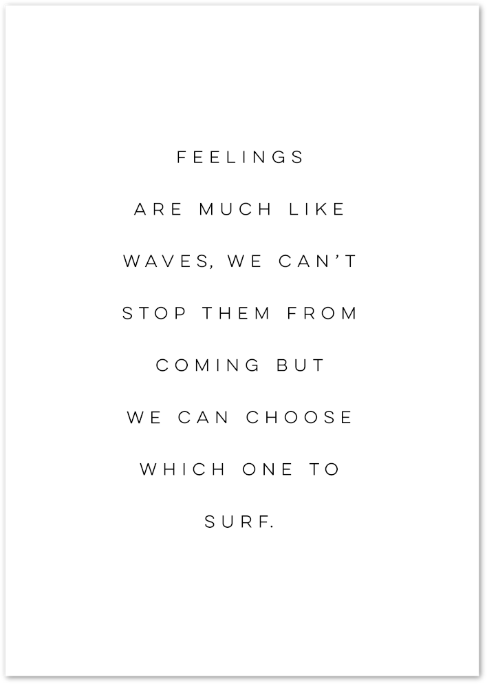 Posterux© | Feelings Are Like Waves – Mindfulness Typography Poster