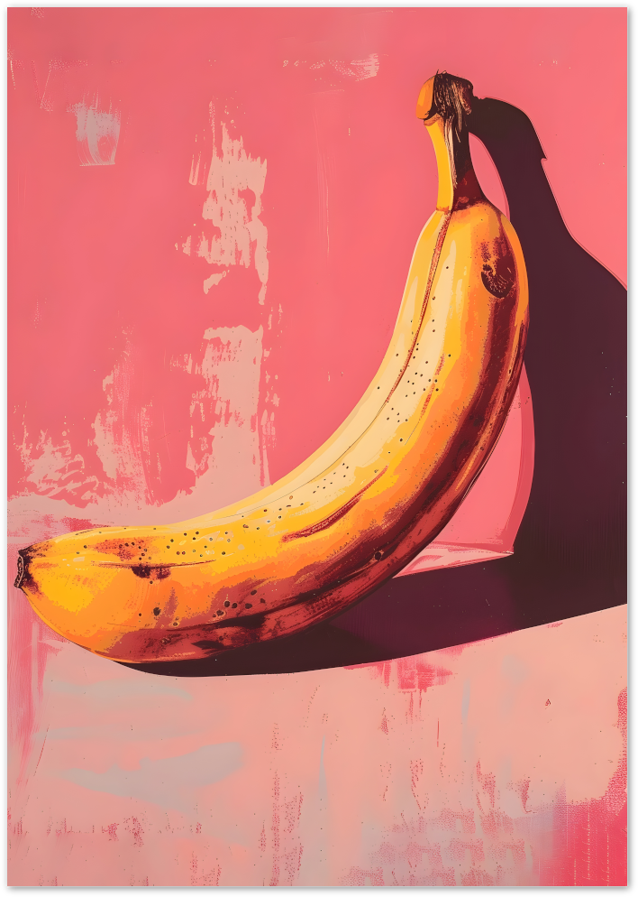 Posterux© | Banana Pop Poster – Pink Pop Art Fruit